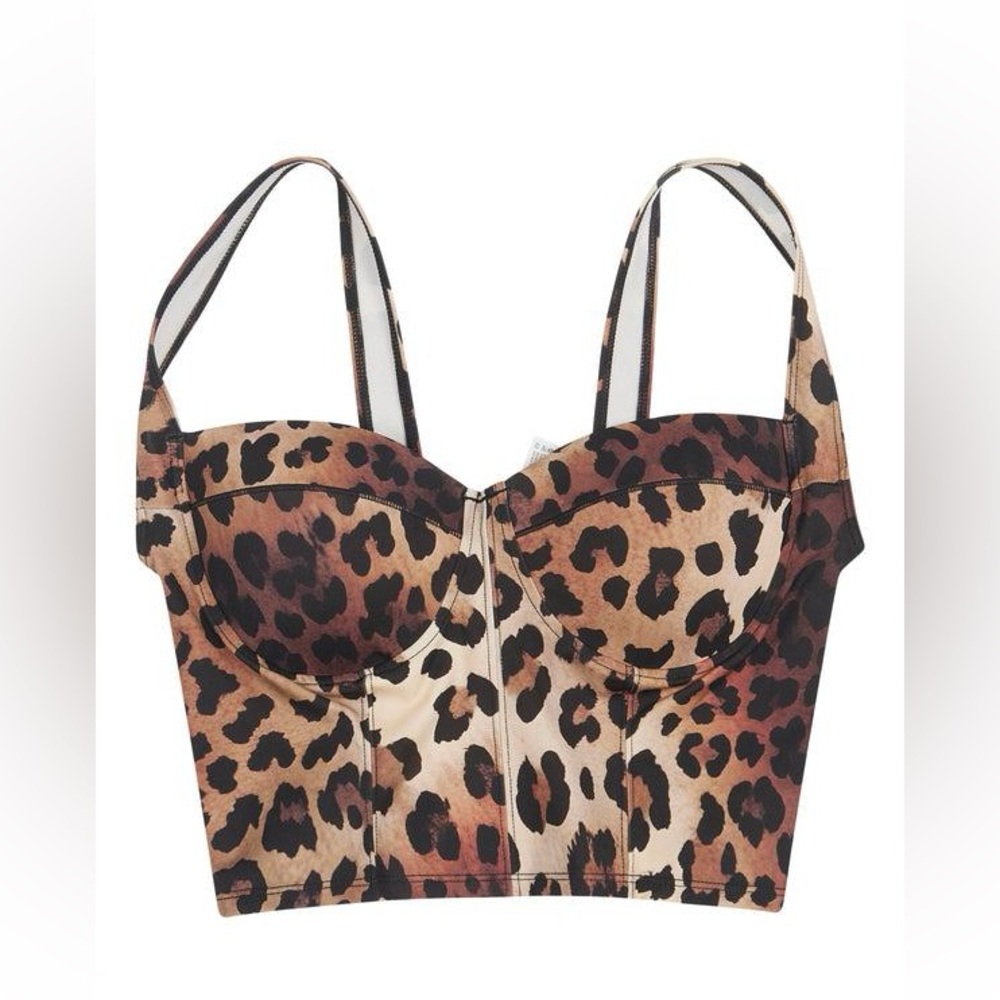 Faith Connexion  Satin Leopard Print Bustier NWT!  Firm Price